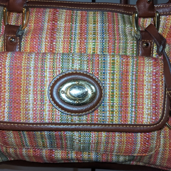 Etienne Aigner Woven Striped Multi Color Large Bag - Picture 4 of 12